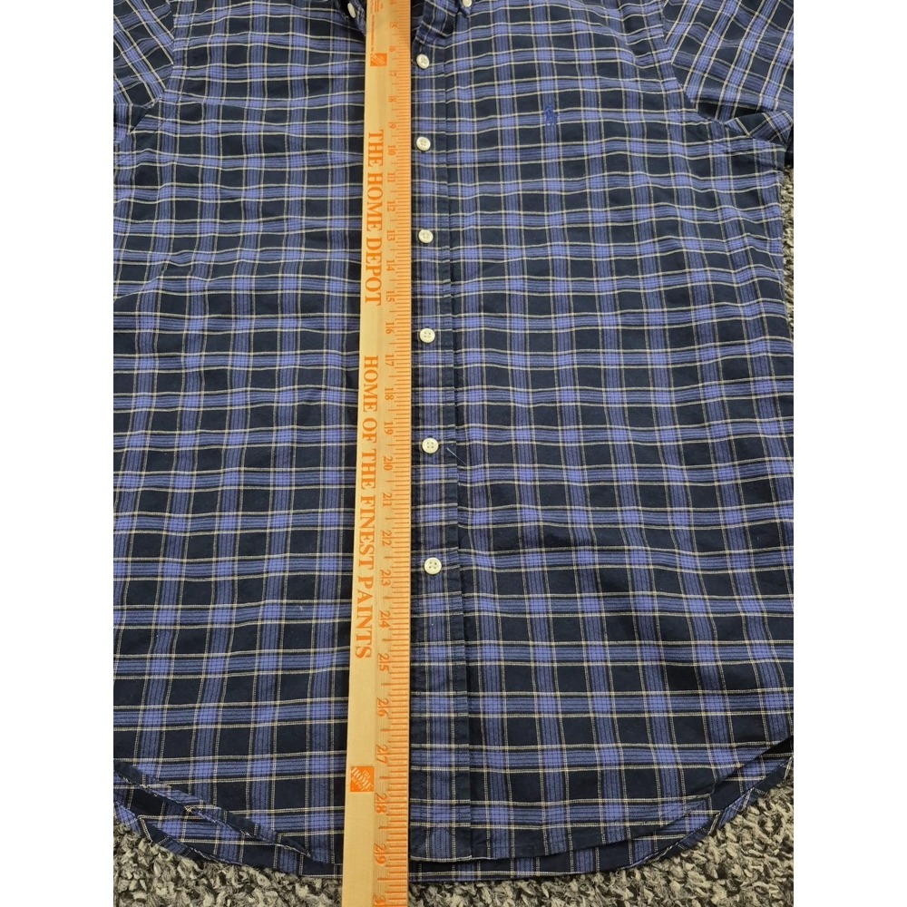 Ralph Lauren Long Sleeve Mens Medium Purple Plaid Custom Fit Button Down - Picture 6 of 8